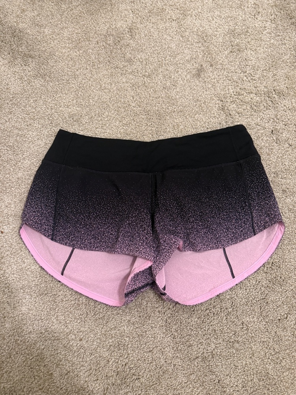 lululemon athletica Black to Light Pink Gradient Athletic Shorts
